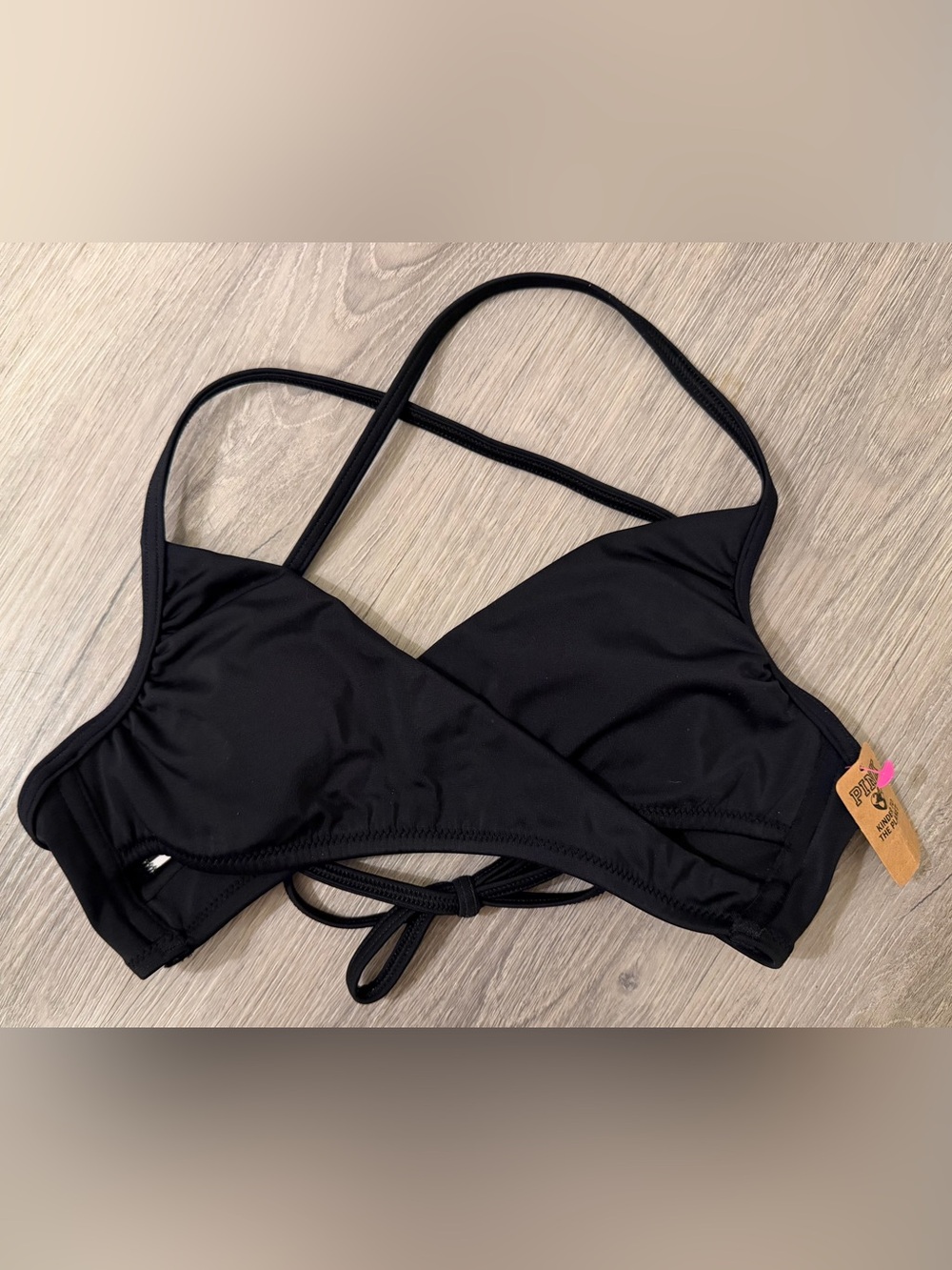 Victoria's Secret PINK Black Crisscross Bikini Top